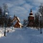 Eglise à clocher déporté en Laponie suédoise